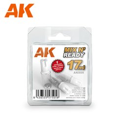 Пластикові пляшечки для фарби, 17 мл, 6 штук (AK Interactive AK505 Mix N`Ready 17ml Set)