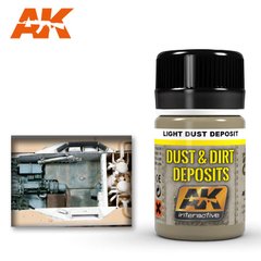 Скопление светлой пыли, средство для имитации загрязнения, 35 мл, эмаль (AK Interactive 4062 Light Dust Deposit)