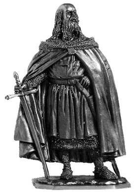 54 мм Жак де Моле, последний магистр ордена тамплиеров. 14 век, оловянная миниатюра (EK Castings M196)