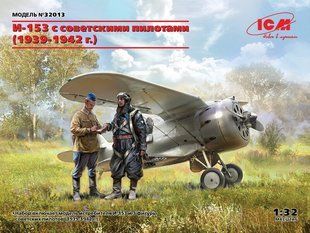 1/32 Поликарпов И-153 Чайка с фигурками пилотов 1939-42 годов (ICM 32013), сборная модель