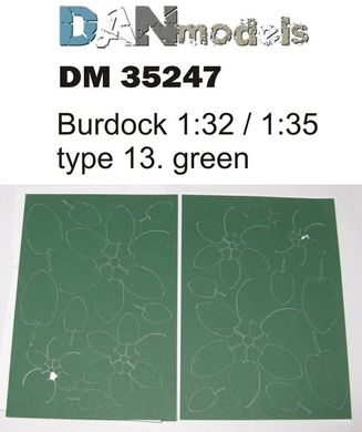 1/32-1/35 Листья репейника зеленые, 50 штук (DANmodels DM 35247)