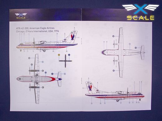 1/144 Airliner ATR-42-300 "American Eagle" регіональний пасажирський авіалайнер (X-Scale 144009), збірна модель