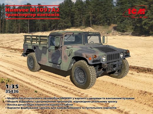 1/35 Военный автомобиль Humvee M1097A2 (ICM 35436), сборная модель