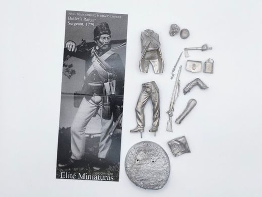 70мм Сержант рейнджерів Батлера, 1779 рік (Elite Miniaturas ST/70.11 Butler's Ranger Sergeant 1779), колекційна олов'яна мініатюра