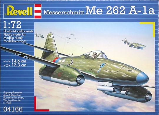 1/72 Messerschmitt Me-262A-1a Schwalbe германский истребитель (Revell 04166), сборная модель