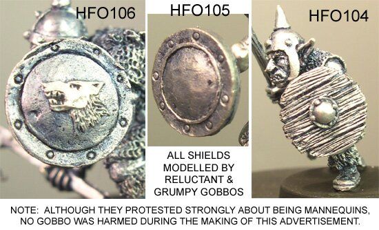 HassleFree Miniatures - Sword + arm / leather-bossed shield. Suit HFO004 and HFO007 - HF-HFO101