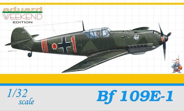 1/32 Messerschmitt Bf-109E-1 німецький винищувач, серія Weekend Edition (Eduard 3401), збірна модель