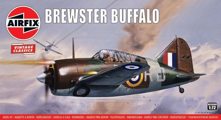 1/72 Истребитель Brewster Buffalo, серия Vintage Classics (Airfix A02050V), сборная модель