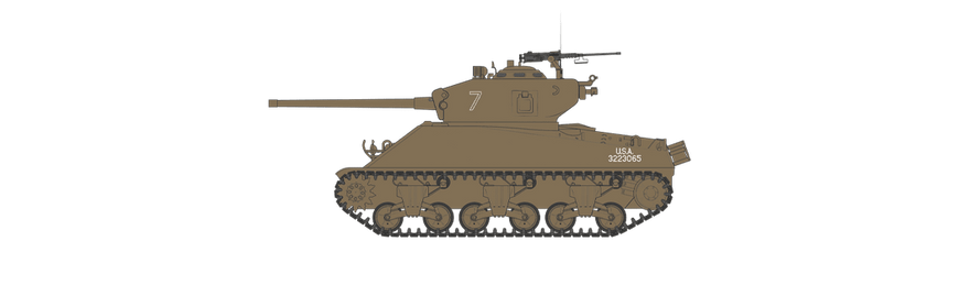 1/35 Танк M4A3(76)W Sherman, Battle of the Bulge (Airfix A1365), сборная модель