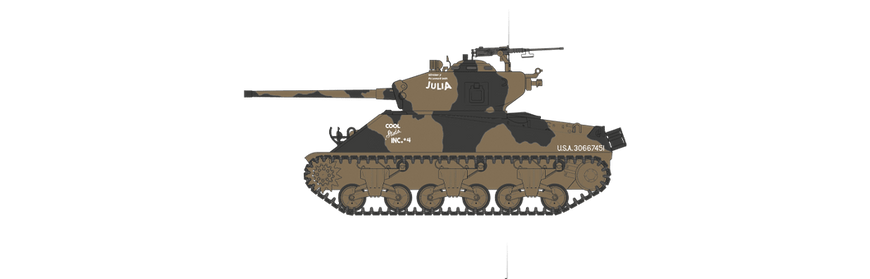 1/35 Танк M4A3(76)W Sherman, Battle of the Bulge (Airfix A1365), збірна модель
