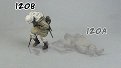 1/35 Немецкий панцергренадер, раненный, зима-весна 1943 года, сборная смоляная фигура (без коробки, без инструкции)