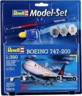 1/390 Boeing 747-200 + клей + краска + кисточка (Revell 64210)