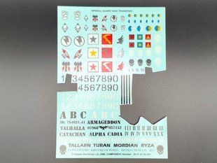 Imperial Guard Tank Transfer Sheet, декаль (порезанная) для миниатюр Warhammer 40000 (Games Workshop)