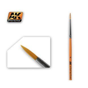 AK605 Круглая кисть номер 4 с синтетическим ворсом BRUSH AK Interactive