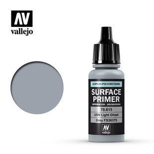 Грунтовка светло-серая FS36375, акрил-полиуретановая, 17 мл (Vallejo 70615 US Light Ghost Grey FS36375 Surface Primer Acrylic-Polyurethane)