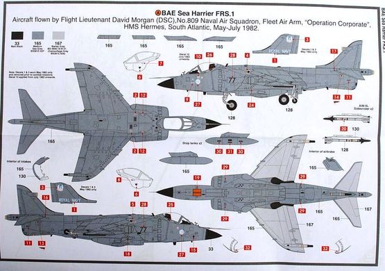 1/72 Набор самолетов BAe Sea Harrier FRS.1 + Douglas A-4P Skyhawk "Dogfight Doubles" (Airfix 50134) + клей + краска + кисточка