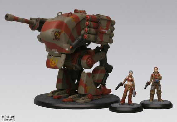 Colonel Odin and Manon, Hero Box, дві мініатюри та крокуючий танк AT-43 Red Block (Rackham RBCH03), зібрані пластикові пофарбовані