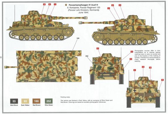 1/35 Pz.Kpfw.IV Ausf.H середины производства, германский танк (Airfix A1351), сборная модель