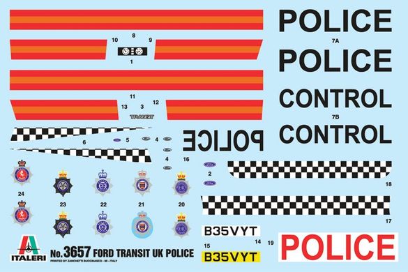 1/24 Автомобиль Ford Transit UK Police, цветной пластик (Italeri 3657) сборная модель