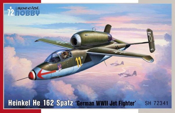 1/72 Heinkel He 162 Spatz німецький реактивний винищувач (Special Hobby SH-72341), збірна модель