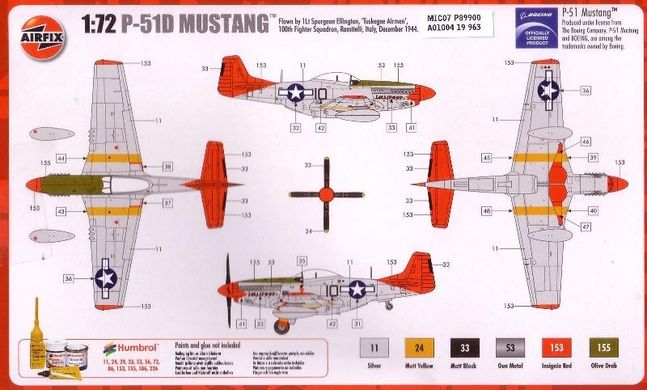 1/72 P-51D Mustang американський винищувач (Airfix 01004), збірна модель