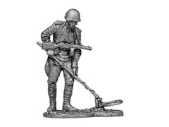 54 мм Рядовой саперных частей Красной Армии с миноискателем, СССР 1943-45 годов (EK Castings WW2-58), коллекционная оловянная миниатюра