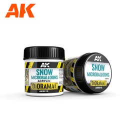 Порошкова текстура снігу, Diorama Series, 100 мл. (AK Interactive AK8010 Snow Microballoons Effects)