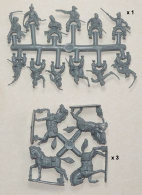 1/72 Українські козаки XVII століття: кавалерія, 12 пластикових фігур на конях (Orion 72014)
