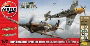1/72 Spitfire Mk.Ia + Messerschmitt Bf-109E-4 "Dogfight Doubles" Gift Set (Airfix A50135) + клей + краска + кисточка
