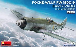 1/48 Винищувач Focke-Wulf FW-190D-9 Early Production JG54 "Grunherz", серія Basic Kit (MiniArt 48035), збірна модель