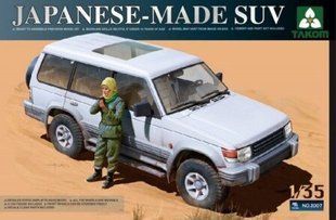 1/35 Japanese-Made SUV (Mitsubishi Pajero) + фигурка (Takom 2007) сборная модель