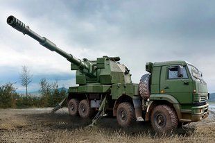 1/35 2С35-1 Коалиция-СВ-КШ 152-мм артиллерийский комплекс, на шасси КамАЗ-6560 (Trumpeter 01085), сборная модель
