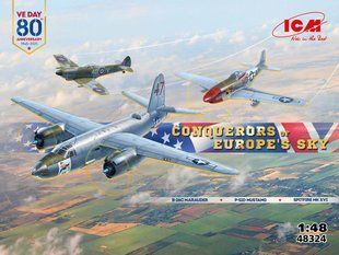 1/48 Набор моделей &laquo;Завоеватели неба Европы&raquo;: B-26C Marauder + P-51D Mustang + Spitfire Mk.XVI (ICM 48324), сборные модели