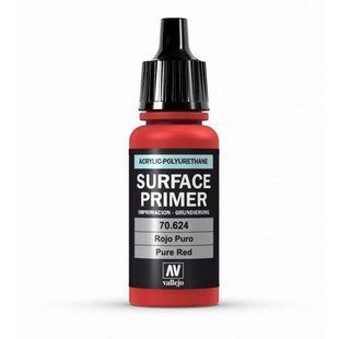 Vallejo 70624 Грунтовка Красная акрил-полиуретановая, 17 мл (Pure Red Surface Primer Acrylic-Polyurethane)