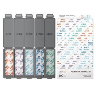 Наждачная бумага #400-1500 на самоклеящейся основе, 100 пластин 25х75 мм (DSPIAE DSP Reusable Self-Adhesive Sandpaper Set)