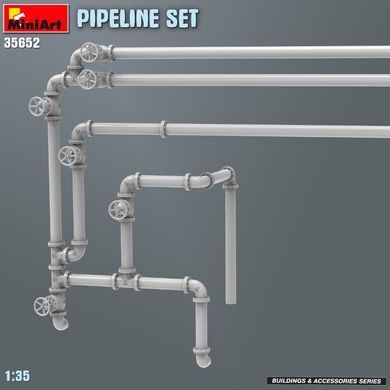 1/35 Набор трубопроводов, аксессуары для домов и диорам (MiniArt 35652 Pipeline Set), сборные пластиковые