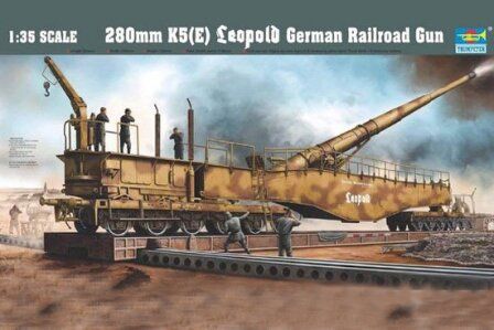 1/35 280-мм K5(E) Leopold германское тяжёлое железнодорожное орудие (Trumpeter 00207) сборная модель