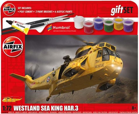 1/72 Гелікоптер Westland Sea King HAR.3, серія Gift Set з фарбами та клеєм (Airfix A55307B), збірна модель