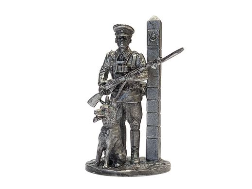 54мм Советский пограничник, коллекционная оловянная миниатюра