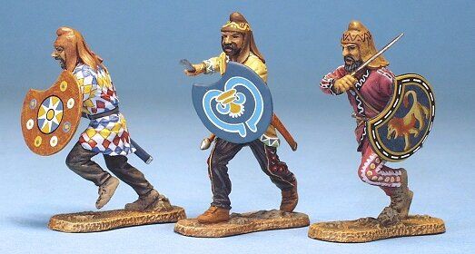 3 Persian Infantry Attacking - Crecent Shield Set #2