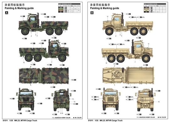 1/35 MK.23 MTVR (Medium Tactical Vehicle Replacement) военный грузовик США (Trumpeter 01011) сборная модель