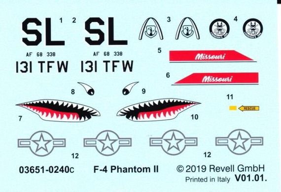 1/72 McDonnell F-4E Phantom II, серия easy-click system, сборка без клея (Revell 03651), сборная модель