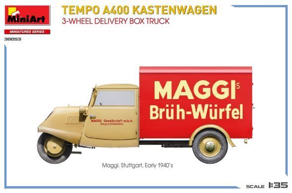 1/35&nbsp;Tempo A400 Kastenwagen фургон доставки (MiniArt 38053), збірна модель