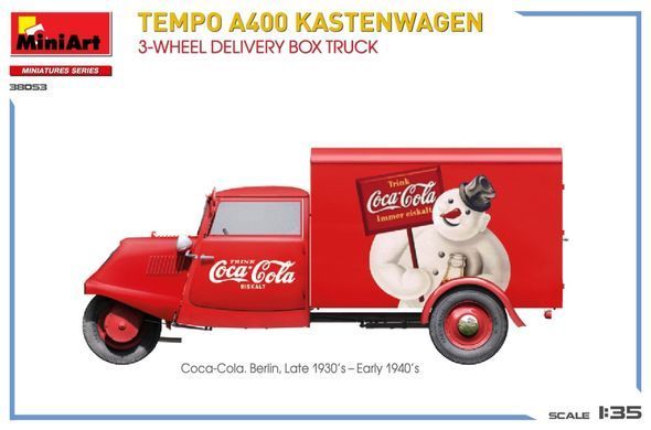 1/35&nbsp;Tempo A400 Kastenwagen фургон доставки (MiniArt 38053), збірна модель