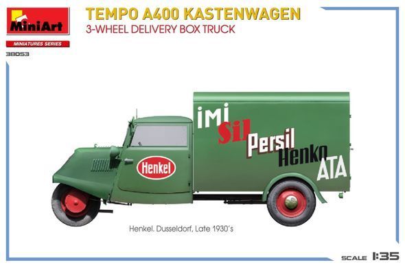 1/35&nbsp;Tempo A400 Kastenwagen фургон доставки (MiniArt 38053), збірна модель