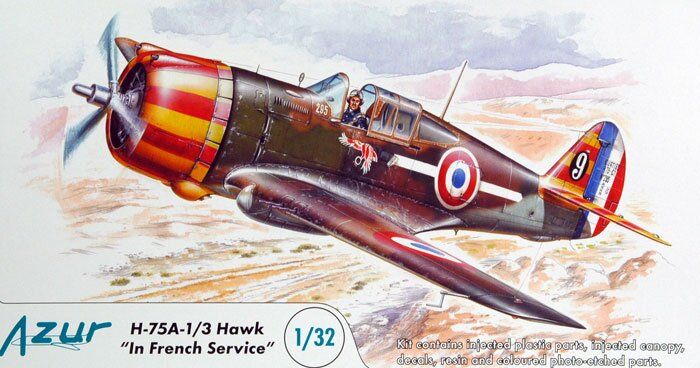 1/32 H-75A-1/3 Hawk ВВС Франции (Azur A045) сборная модель