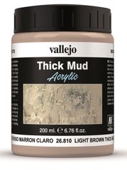 Имитация густой светло-коричневой грязи, 200 мл (Vallejo 26810) Light Brown Thick Mud