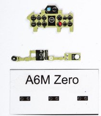 1/72 Приборная панель для Mitsubishi A6M2 Zero (цвет Nakajima Green) (Yahu Models YMA7262), металл