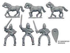 Темные века (Dark Ages) - Norman Knights in chain with swords (3 cav figs) - Crusader Miniatures NS-CM-DAN104