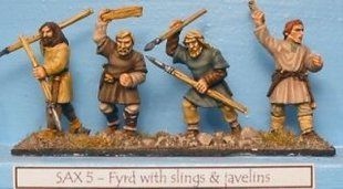 Gripping Beast Miniatures - Fyrd, slings and javelins (4) - GRB-SAX5